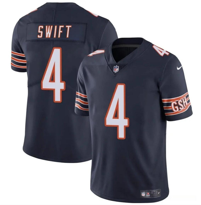 Men's Chicago Bears #4 D??Andre Swift Navy Vapor Football Stitched Jersey